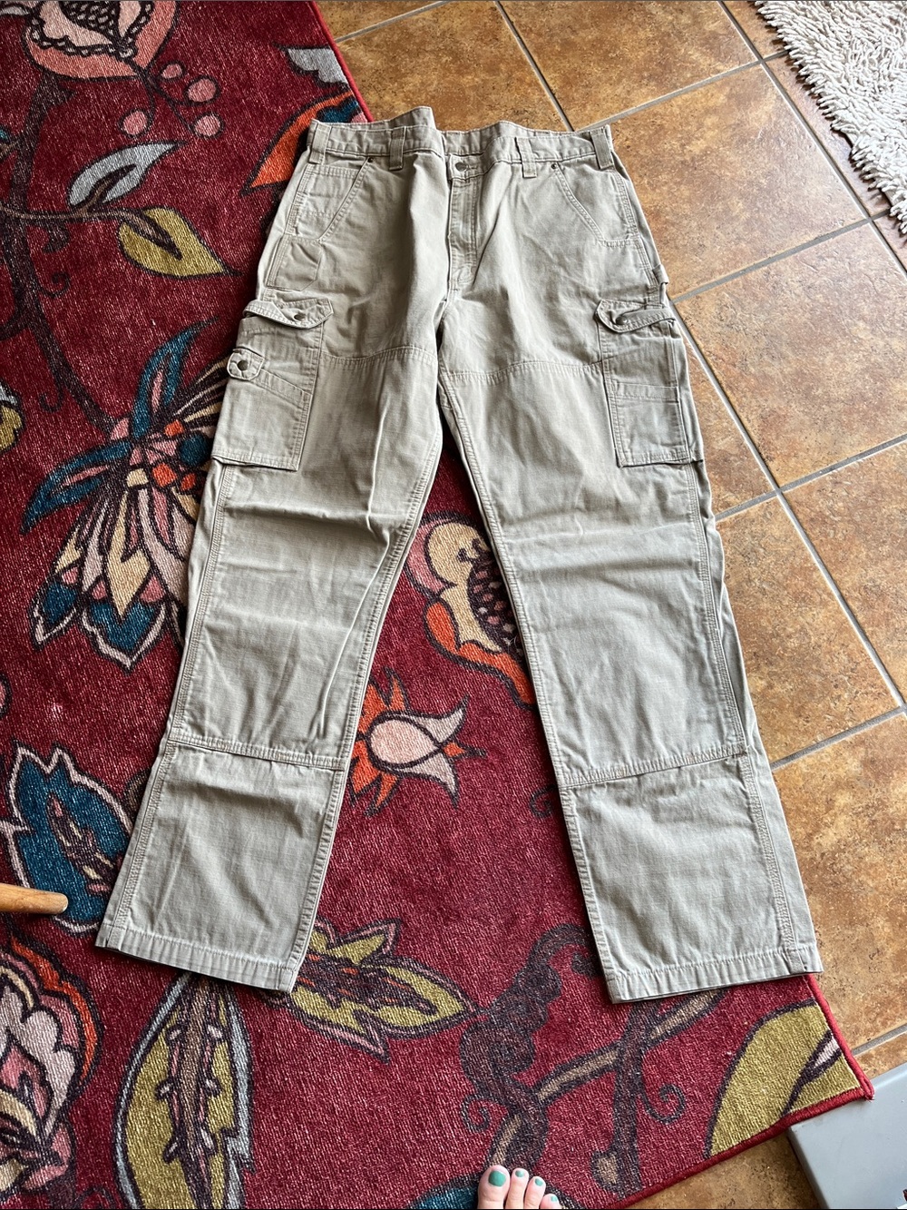 Carhartt Men's Khaki Cargo Pants Utility Style Work Pant Big Tall 40"x36"